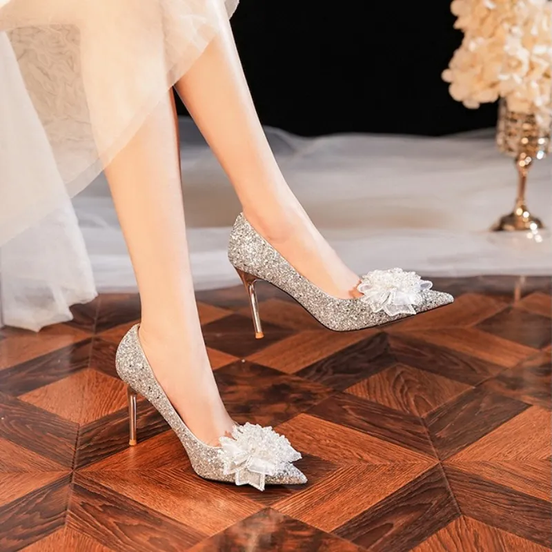 HKCP Slim Heel High Heels 9.5cm Women's-6