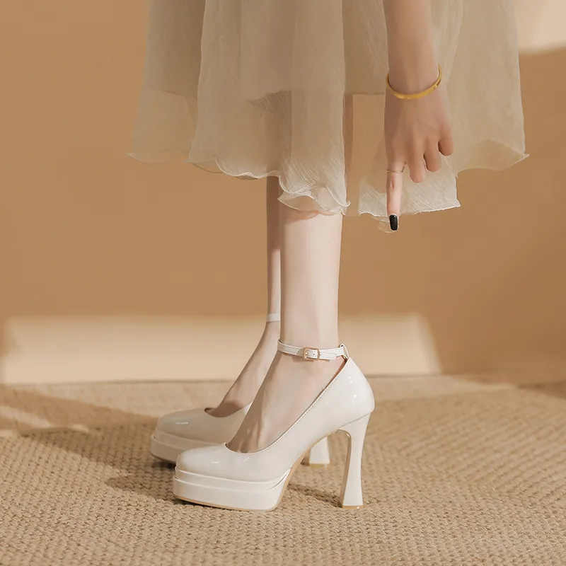 HKCP Chunky Heel High Heels Women's-9