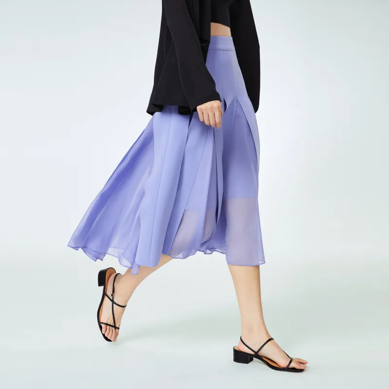 OVV Casual Long Skirts Women's Purple Blue-3