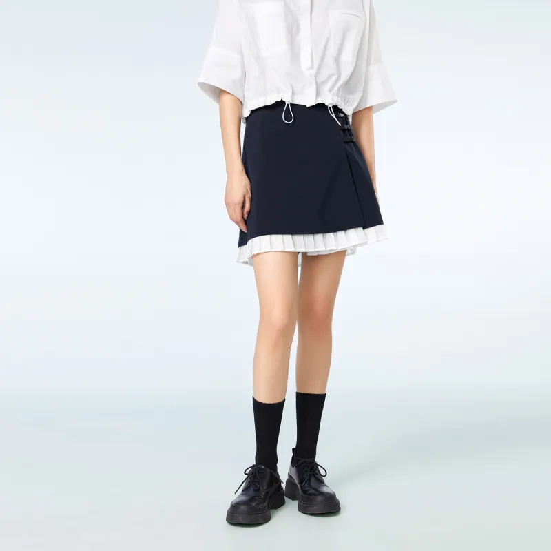 OVV Breeze Series Casual Shorts Women's Navy Blue & White Stiched 01-3