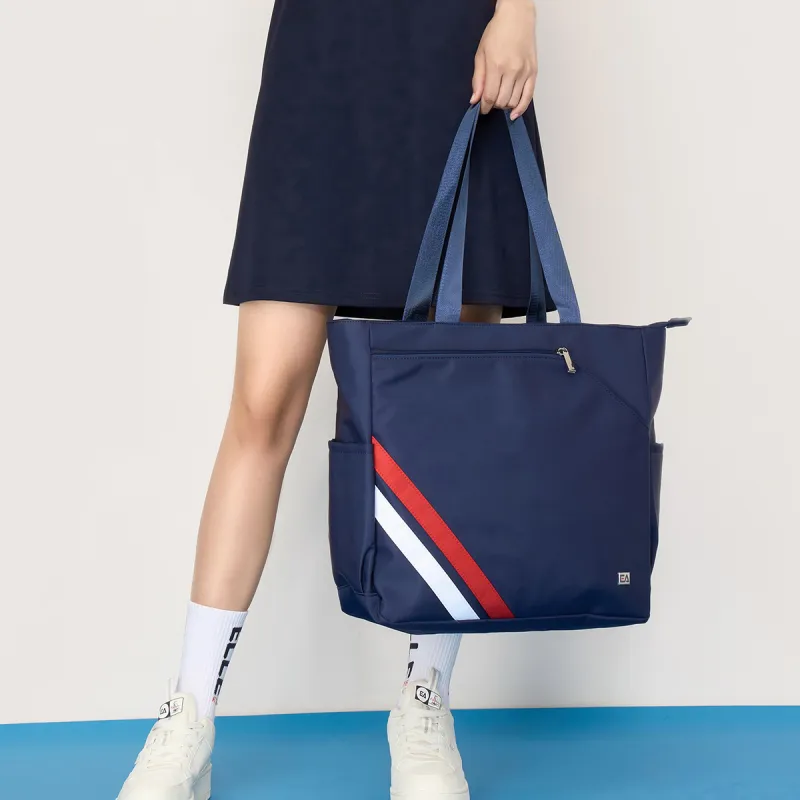 Elle Active Fabric Tote Bag, Shopping Bag, Handbag, Shoulder Bag, Yoga Bag Medium Large Women's Blue-3