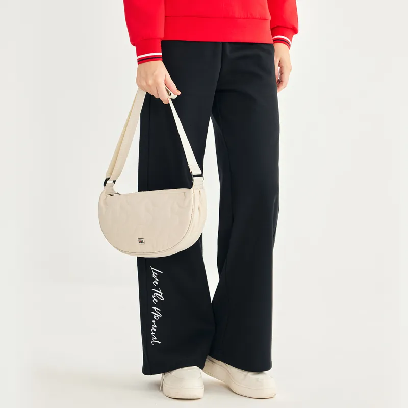Elle Active Fabric Crescent Bag Shoulder Bag Regular Women's Ecru-4