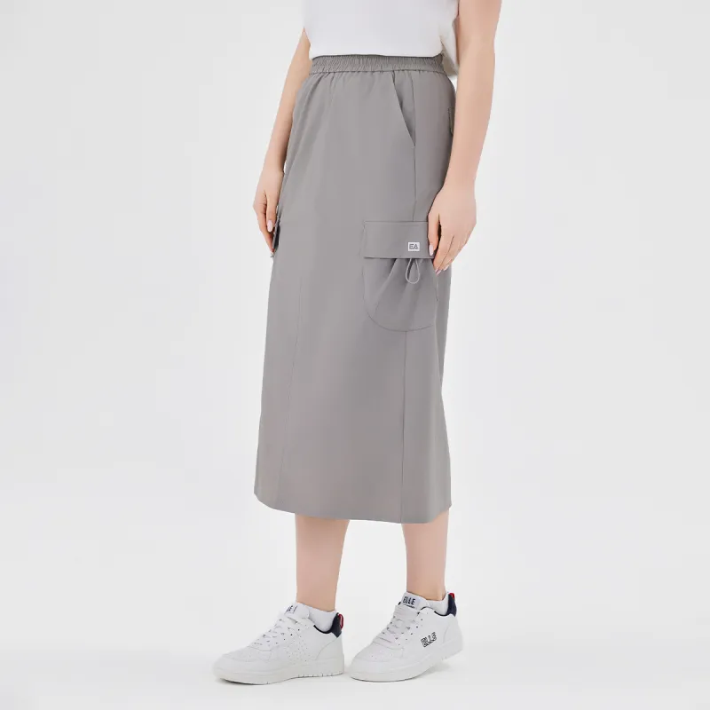 Elle Active Casual Long Skirt Women's Gray-5