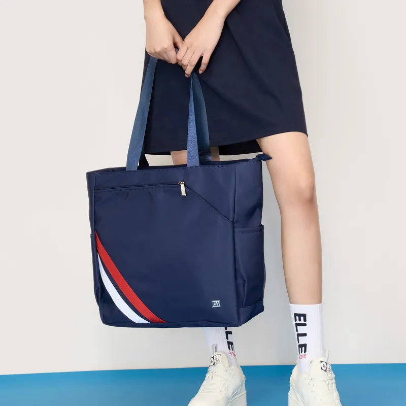 Elle Active Fabric Tote Bag, Shopping Bag, Handbag, Shoulder Bag, Yoga Bag Medium Large Women's Blue-4
