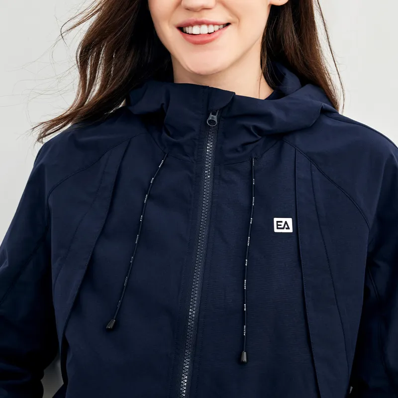 Elle Active Jackets Coats Women's Navy Blue-2