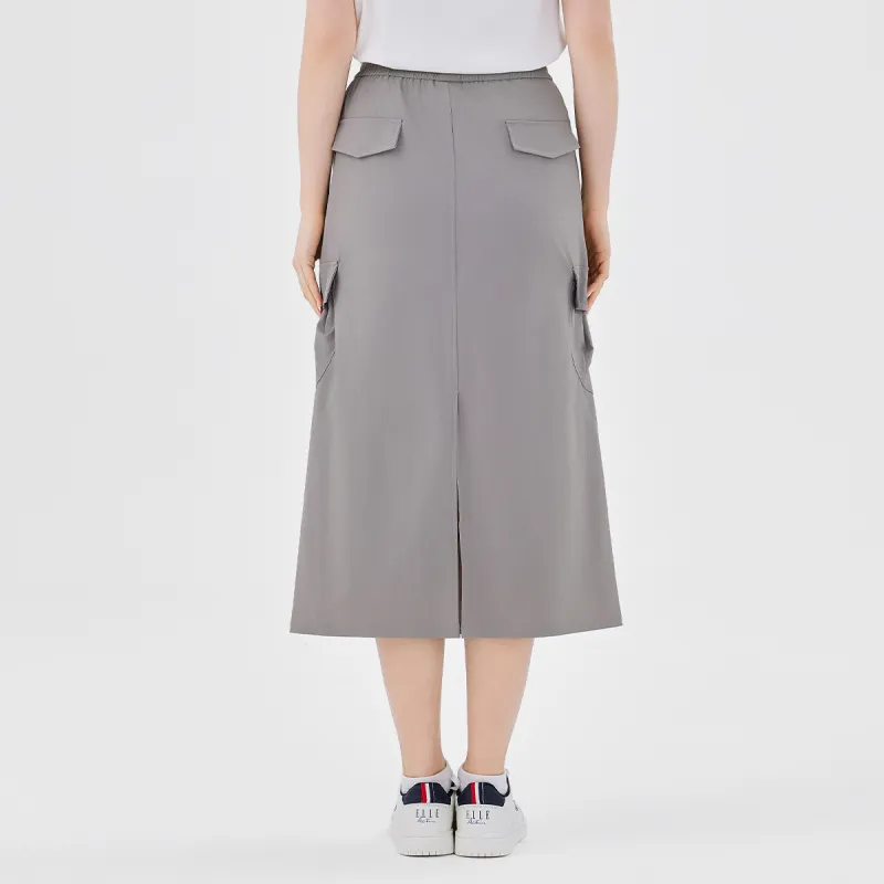 Elle Active Casual Long Skirt Women's Gray-7