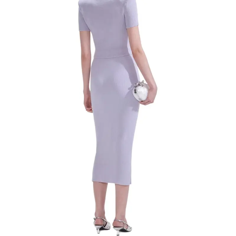 Self portrait Knit Long Skirt Women's Lilac-1