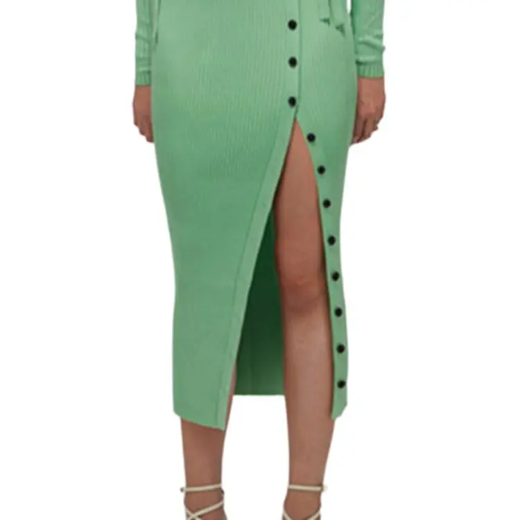 Self portrait Long Sleeved Dresses Women's Green-3