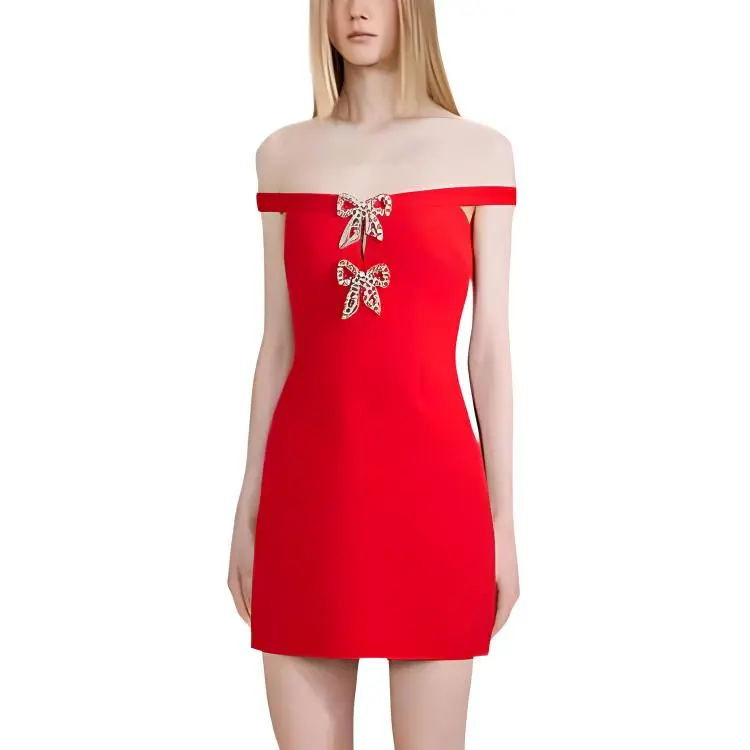 Self-portrait FW22 Sleeveless Dress Women's Red-2