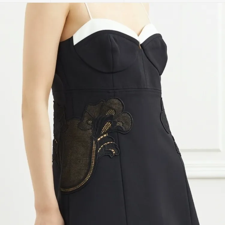 Self portrait Slip Dresses Women's Black-4