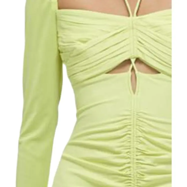 Self portrait SS22 Long Sleeved Dresses Women's Lemon-3