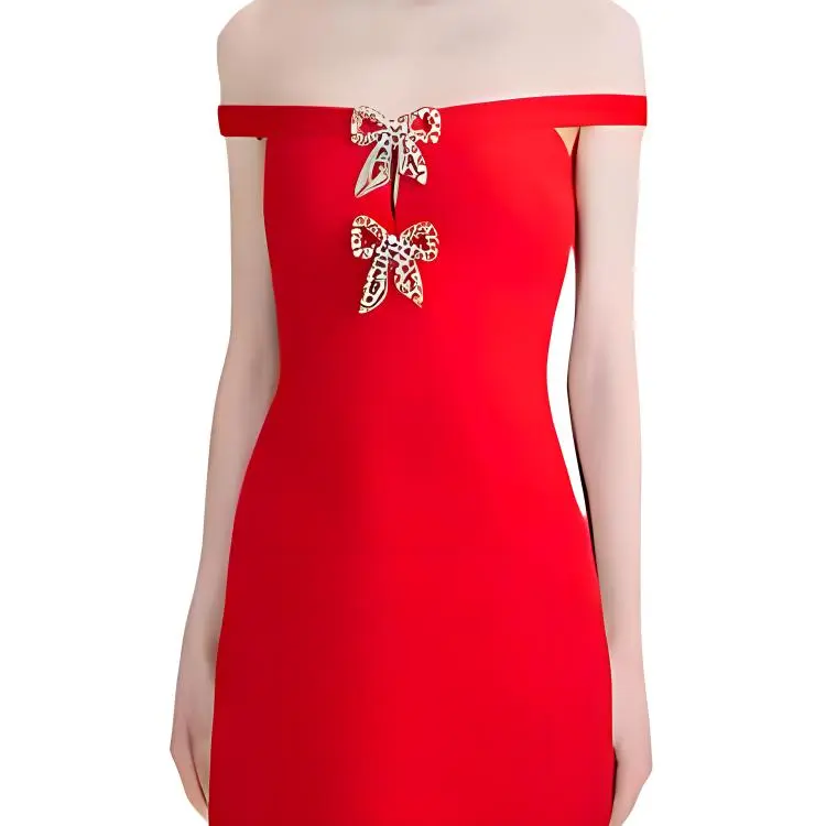 Self-portrait FW22 Sleeveless Dress Women's Red-1