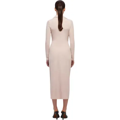 Self-portrait Long-Sleeved Dresses Women's Light Coffee