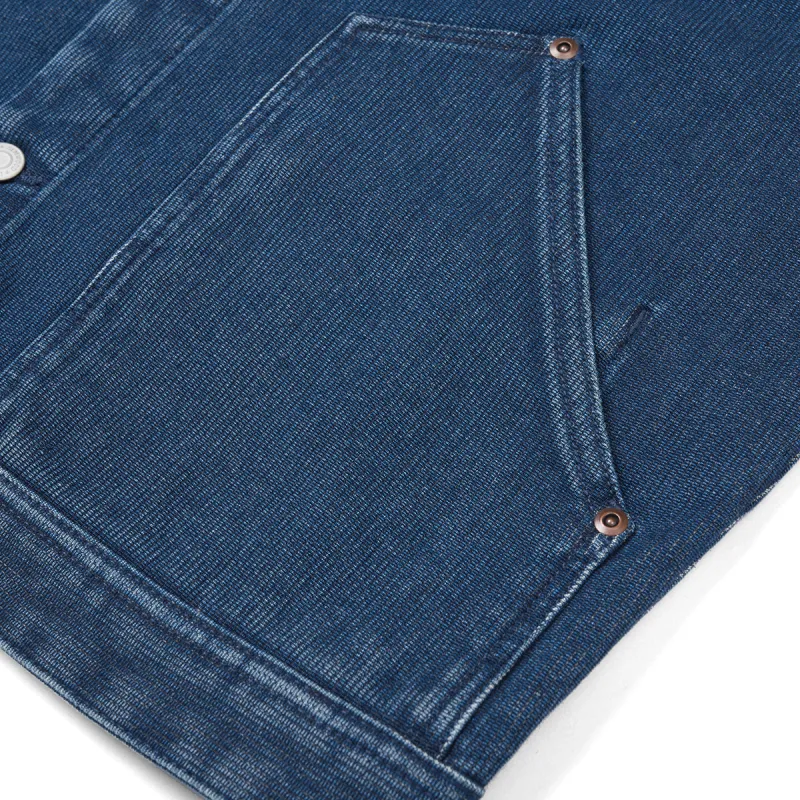 SIMWOOD Denim Jacket Men's Washable Vintage Blue-5