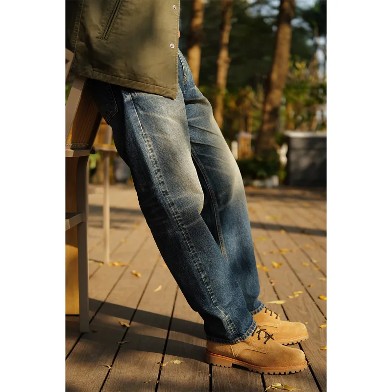 SIMWOOD Jeans Men's Washable Vintage Blue-6