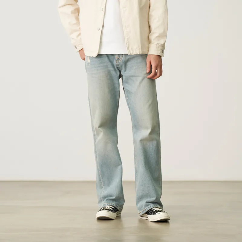 SIMWOOD Jeans Men Washed Light Blue-5