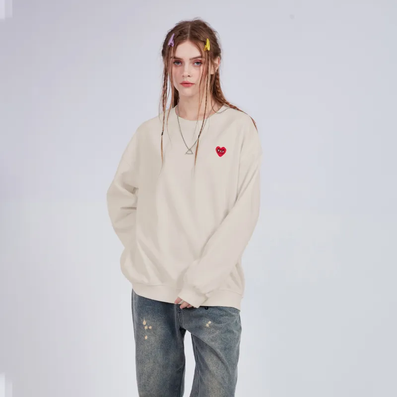 GXXX Heart Long Sleeved Crew Neck Sweatshirt Unisex-40