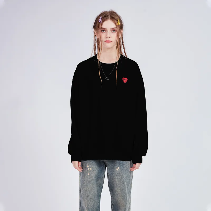 GXXX Heart Long Sleeved Crew Neck Sweatshirt Unisex-28