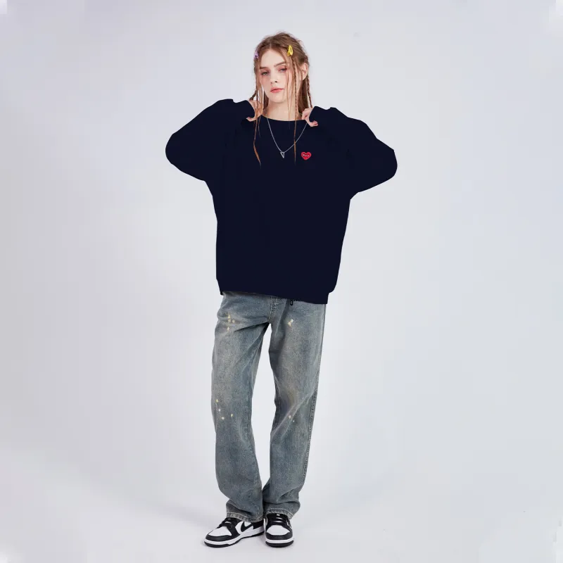 GXXX Heart Long Sleeved Crew Neck Sweatshirt Unisex-35