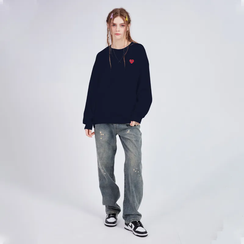 GXXX Heart Long Sleeved Crew Neck Sweatshirt Unisex-10