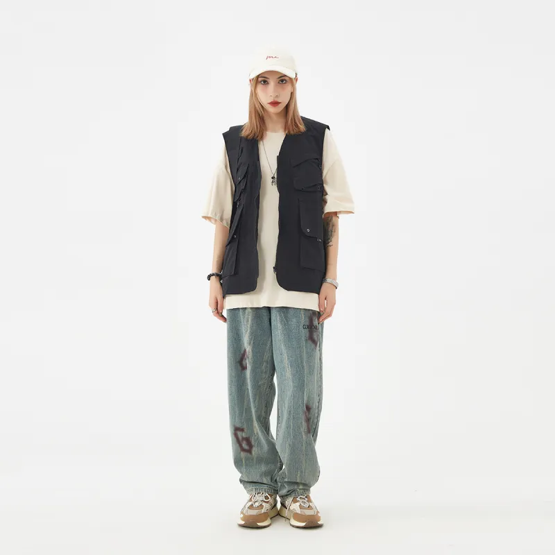 GXXX Straight Fit Non-Stretch Casual Jeans Unisex-4