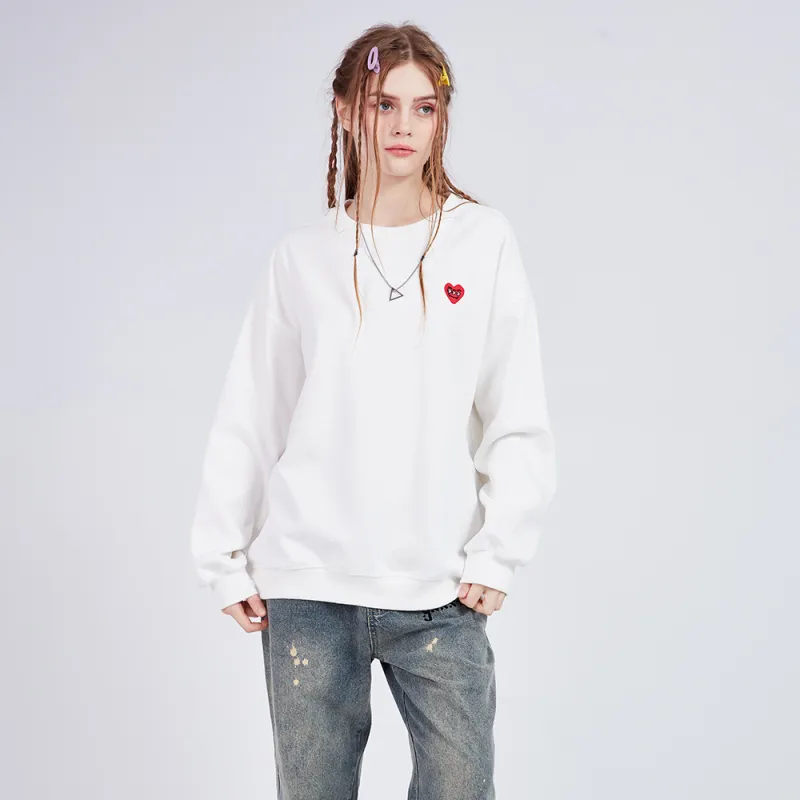 GXXX Heart Long Sleeved Crew Neck Sweatshirt Unisex-21