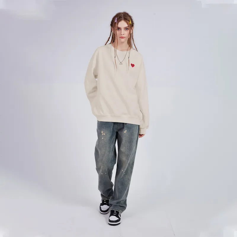 GXXX Heart Long Sleeved Crew Neck Sweatshirt Unisex-39
