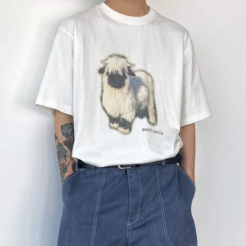 BASIC MATCH T Shirts Unisex White-4