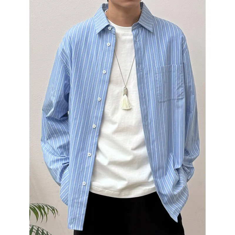 BASIC MATCH Shirts Men Blue-3