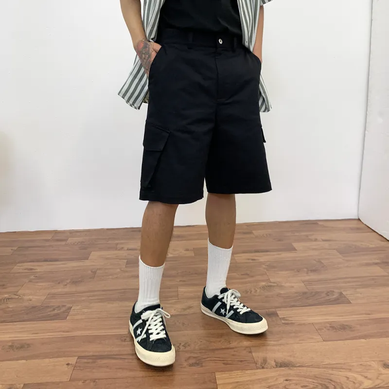 BASIC MATCH Cargo Shorts Men Black-5