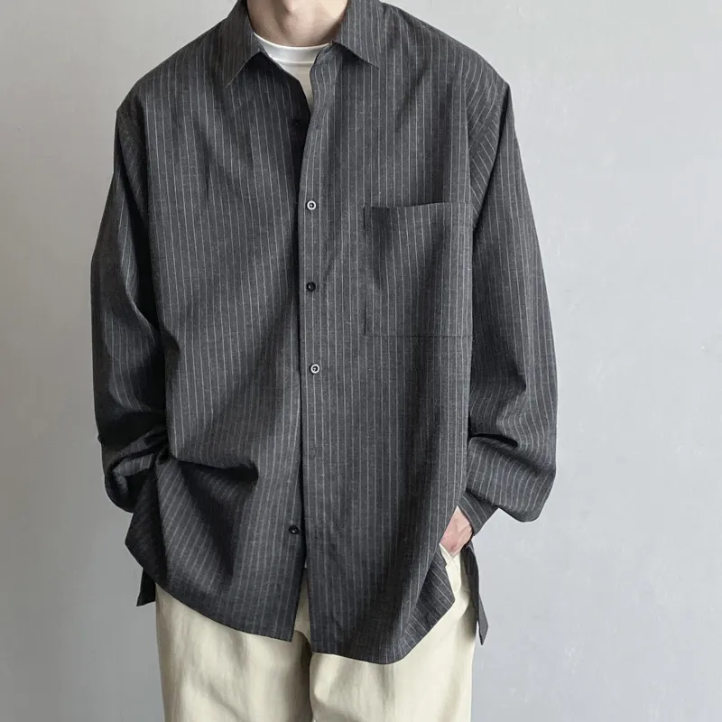 BASIC MATCH Shirts Men Dark Gray-5