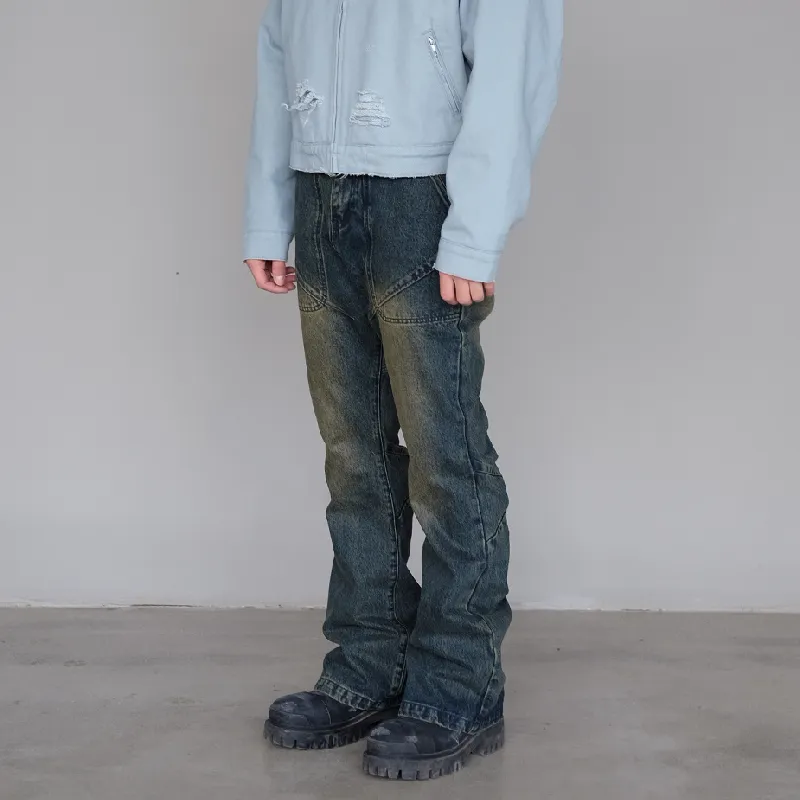 Rusure Jeans Unisex Dirty Washed Blue-2