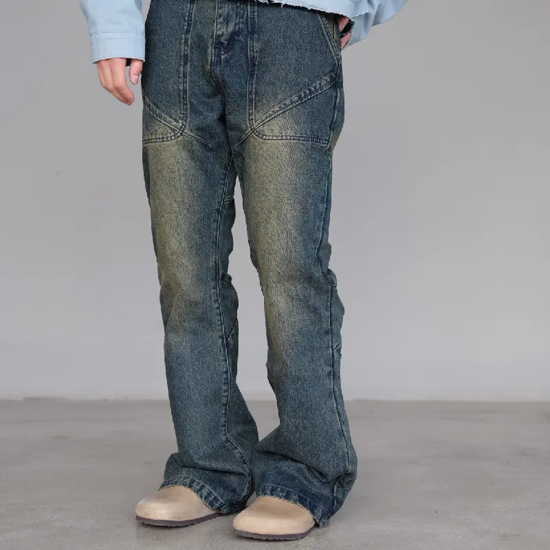 Rusure Jeans Unisex Dirty Washed Blue-3
