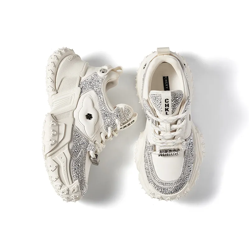 CHERYKALLY Cushioning Anti-Slip And Wear-Resistant Height Increasing Low-Top Chunky Sneakers Women's-4