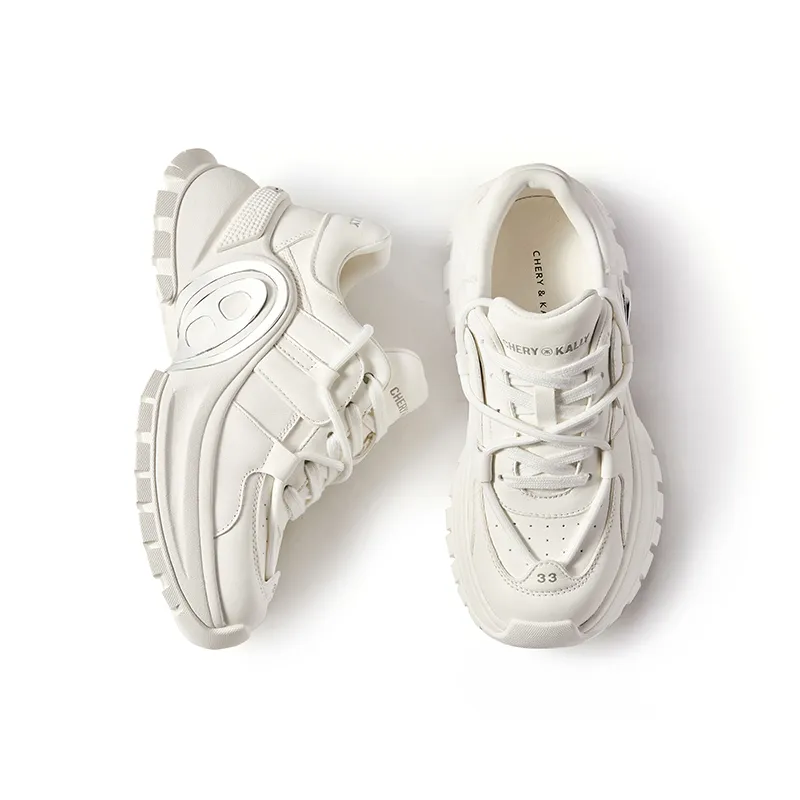 CHERYKALLY Anti Slip And Wear Resistant Height Increasing Low Top Chunky Sneakers Women's-8