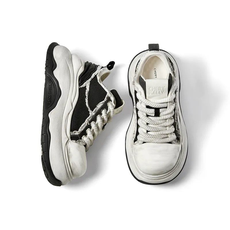 CHERYKALLY Wear-Resistant Breathable Height Increasing Low-Top Skateboard Shoes Women's-4