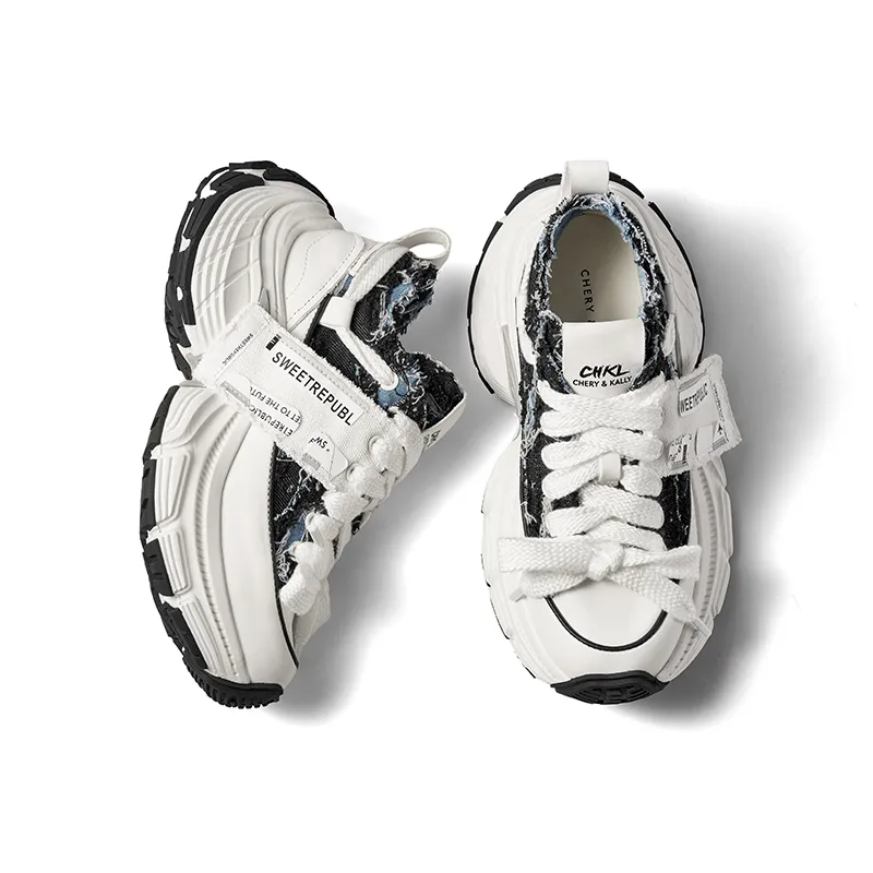 CHERYKALLY Wear Resistant Height Increasing Low Top Chunky Sneakers Women's-3