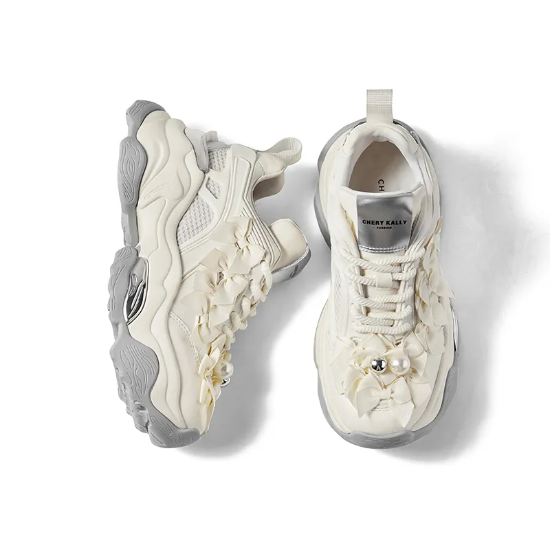 CHERYKALLY Wear-Resistant Height Increasing Low-Top Chunky Sneakers Women's-4