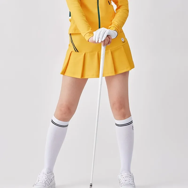 CORALIAN Casual Short Skirts Women's Orange Yellow-3