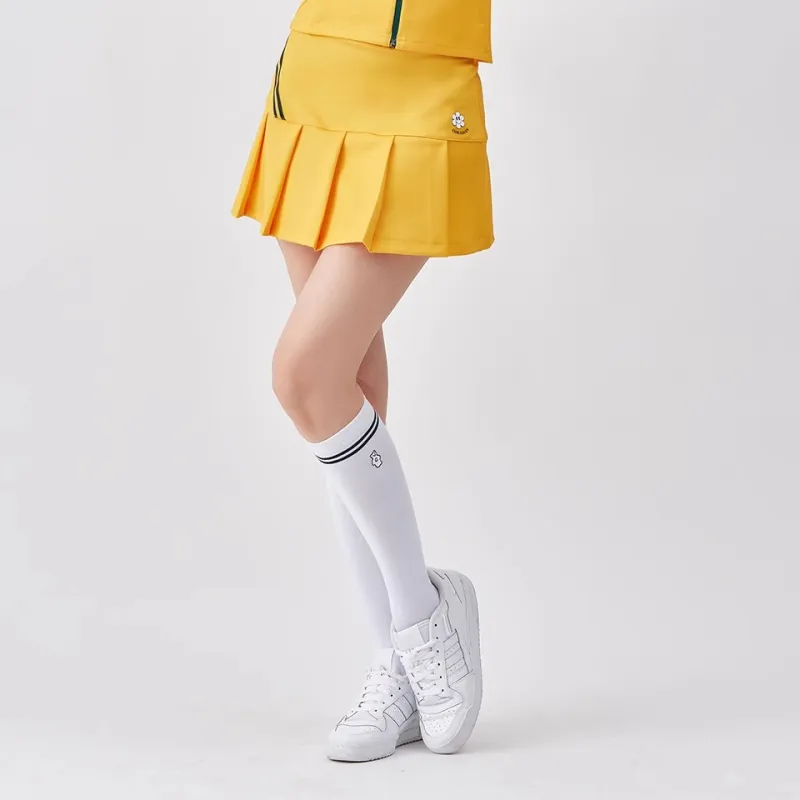 CORALIAN Casual Short Skirts Women's Orange Yellow-2