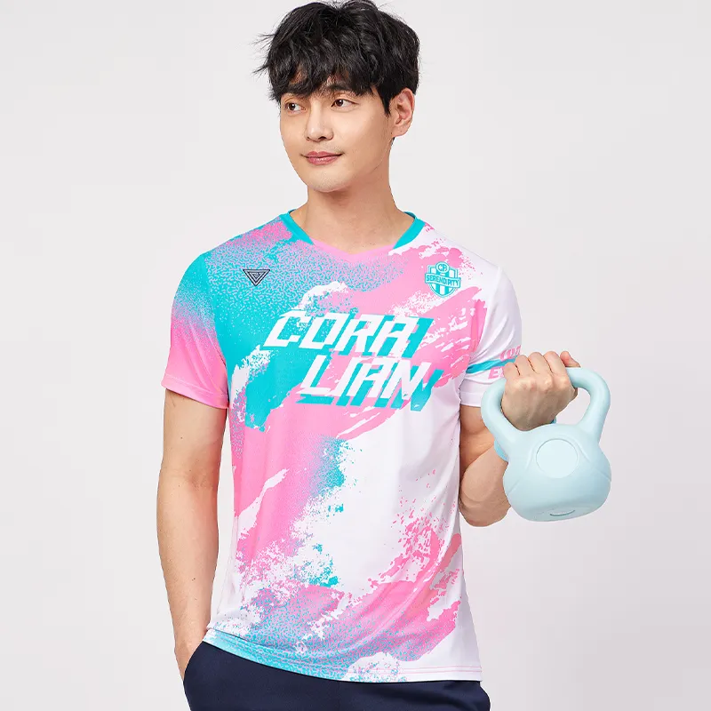 CORALIAN Badminton Clothing Men's Pink Blue-2