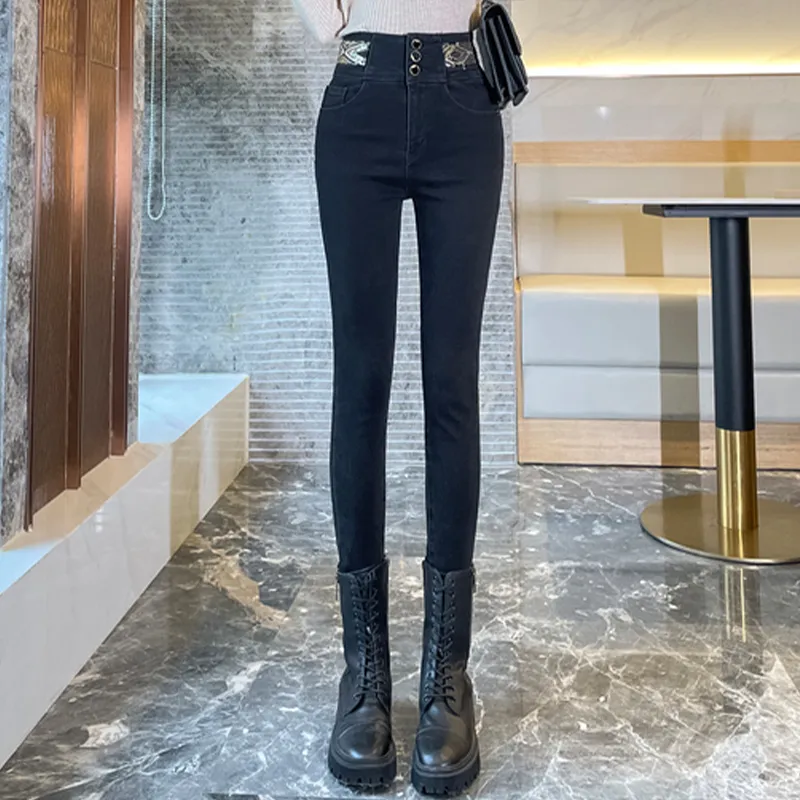 BASIC HOUSE Jeans Women's Black Gray-5