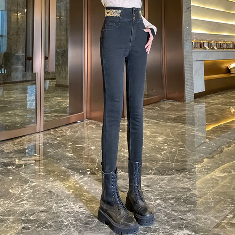 BASIC HOUSE Jeans Women's Black Gray-4