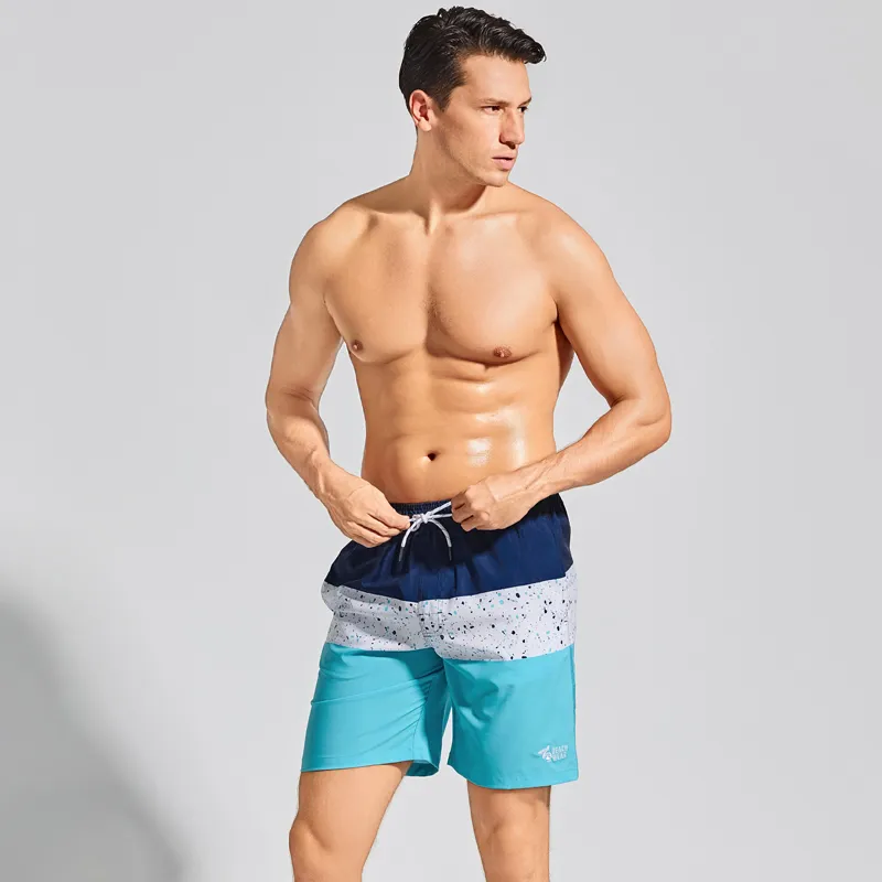 GAILANG Casual Shorts Men's Blue White Teal-3