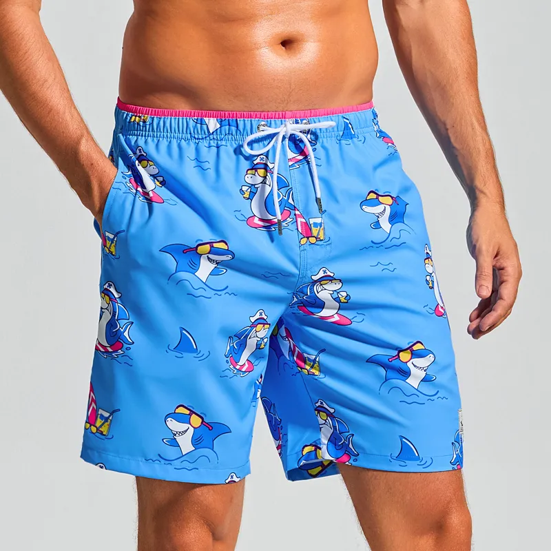 GAILANG Casual Shorts Men's Dark Sky Blue-3