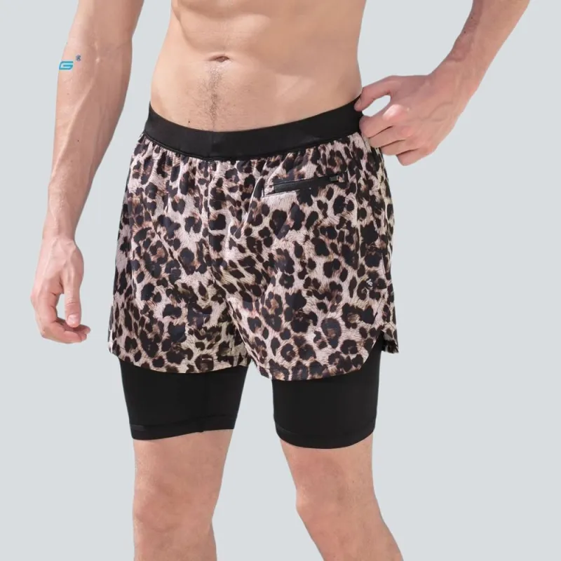GAILANG Swimming Shorts Men's Leopard Set Of 2-2