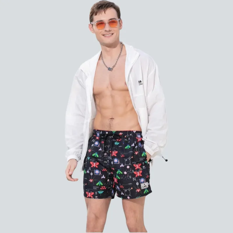 GAILANG Beach Shorts Men's Black Pixel-3