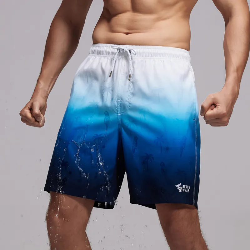 GAILANG Beach Shorts Men White Blue Gradient-2