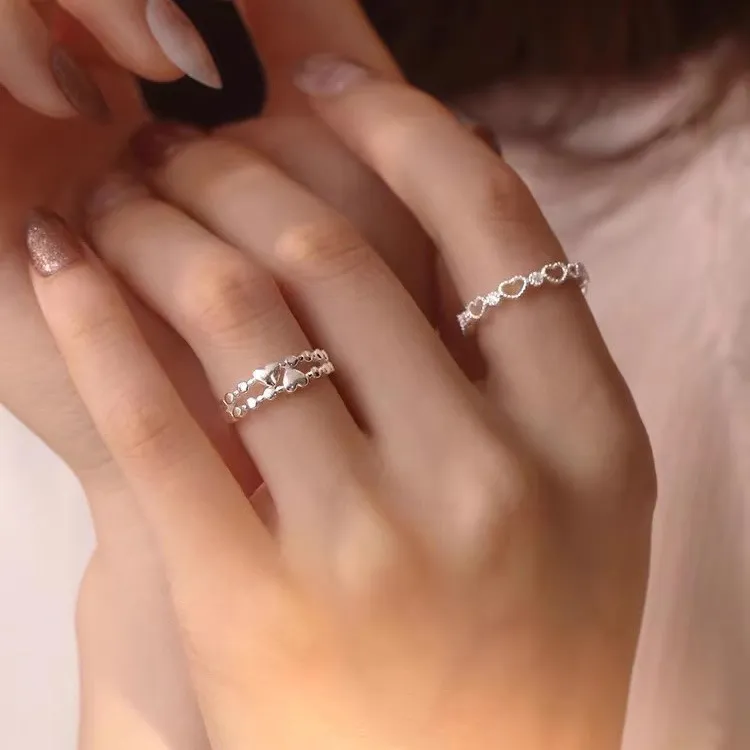 Floating Joy 925 Sterling Silver Zircon Rings Unisex-5