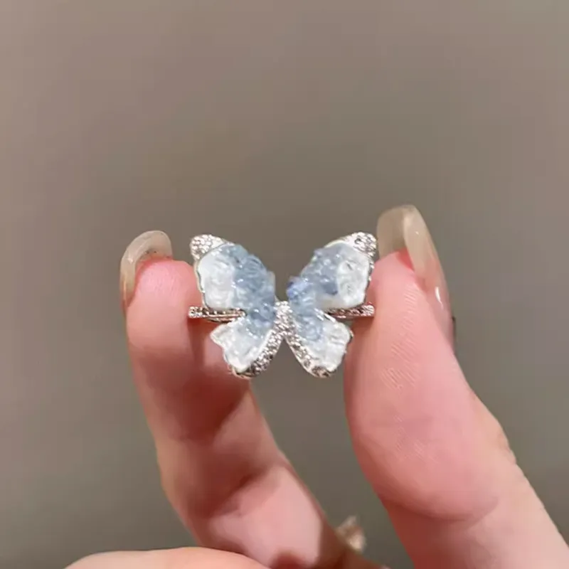Floating Joy Alloy Artificial Crystal Zircon Rings Unisex-6